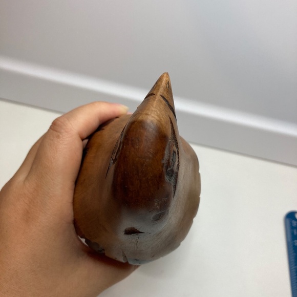 Hand Carved Wood Bald Eagle or Hawk Figurine 8.75” Tall Bird Statue - Picture 5 of 11